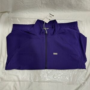 Mens Figs Cobaki Purple Zip-Up Scrub Jacket